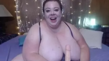 Fetish friendly naughty chubby Miss Lady Cakes tit fuck
