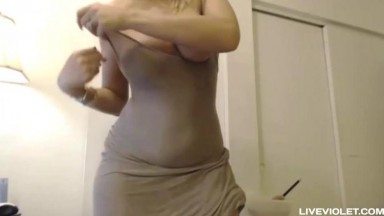 Hot blond milf Atina with perfect body and big tits masturbates